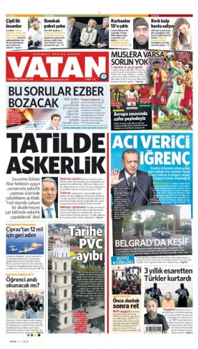 25 Ekim 2018 Perşembe Gazete Manşetleri - Gazete Oku 3