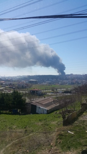 Arnavutköy Hadımköy fabrika yangını fotoğrafları 4