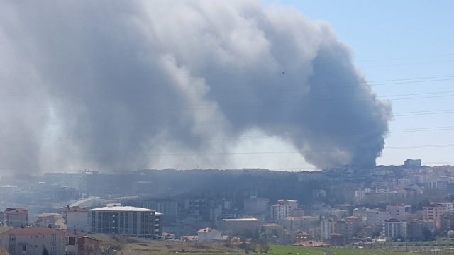 Arnavutköy Hadımköy fabrika yangını fotoğrafları 2