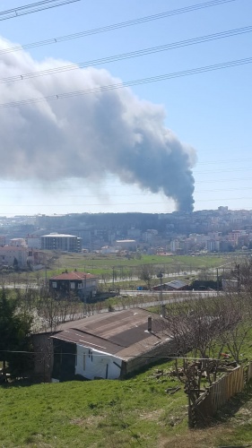 Arnavutköy Hadımköy fabrika yangını fotoğrafları 11