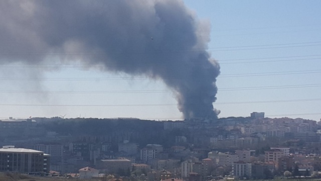 Arnavutköy Hadımköy fabrika yangını fotoğrafları 7