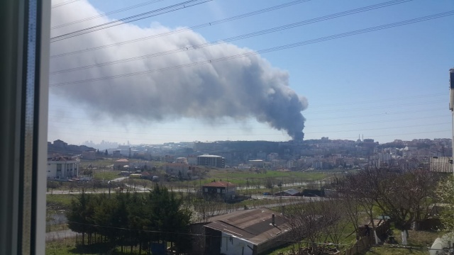 Arnavutköy Hadımköy fabrika yangını fotoğrafları 6