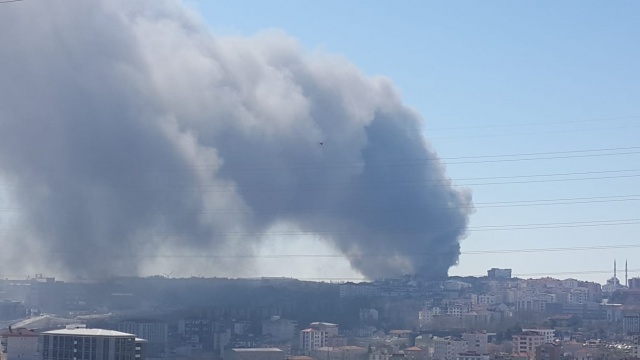 Arnavutköy Hadımköy fabrika yangını fotoğrafları 8