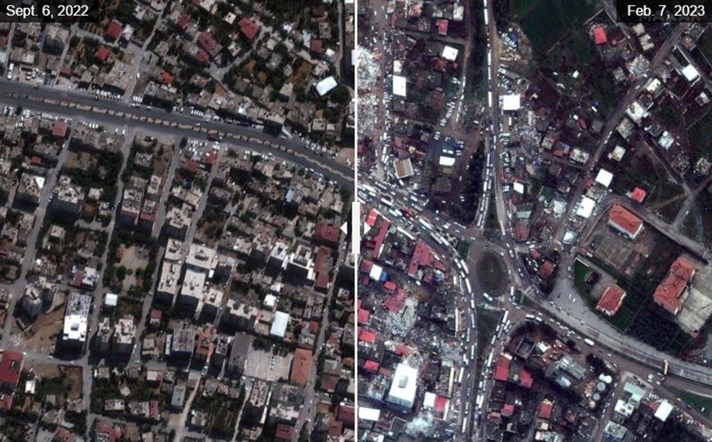 Depremdeki tahribat uydu görüntülerine yansıdı! Öncesi ve sonrası paylaşıldı… 8