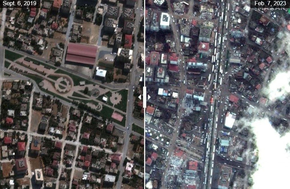 Depremdeki tahribat uydu görüntülerine yansıdı! Öncesi ve sonrası paylaşıldı… 10