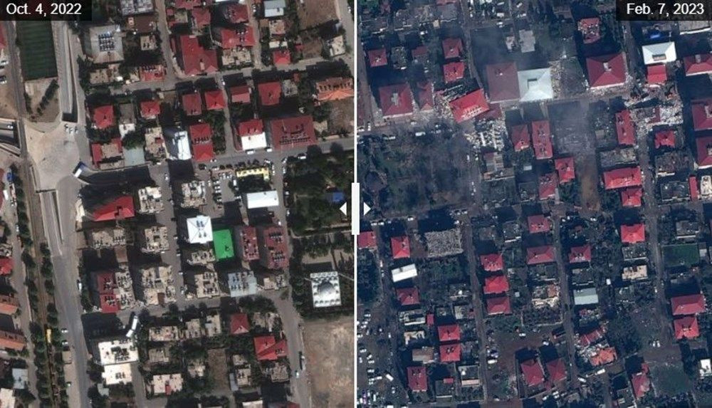 Depremdeki tahribat uydu görüntülerine yansıdı! Öncesi ve sonrası paylaşıldı… 12