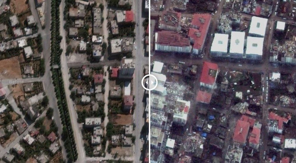 Depremdeki tahribat uydu görüntülerine yansıdı! Öncesi ve sonrası paylaşıldı… 5