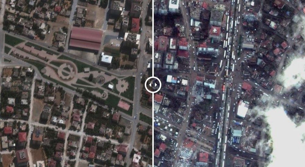 Depremdeki tahribat uydu görüntülerine yansıdı! Öncesi ve sonrası paylaşıldı… 7