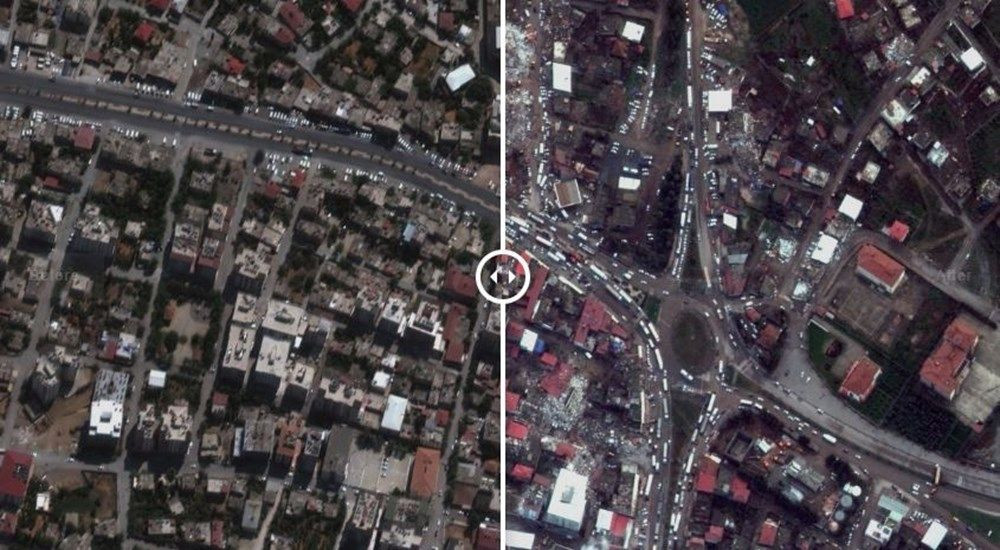 Depremdeki tahribat uydu görüntülerine yansıdı! Öncesi ve sonrası paylaşıldı… 6
