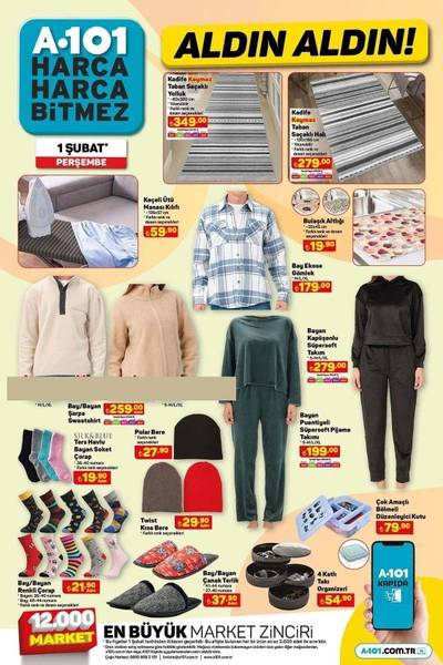 A101 01 Şubat 2024, bu hafta Borcam, Mara ürünleri, pijama takımları ve küçük ev aletleri satışta! bu hafta 2