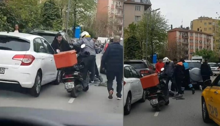 Kadıköy'de motosikletliyi dövdüler