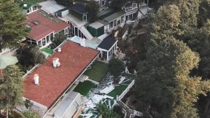 Adnan Oktar'ın villasında yıkılan bölümler havadan böyle görüntülendi