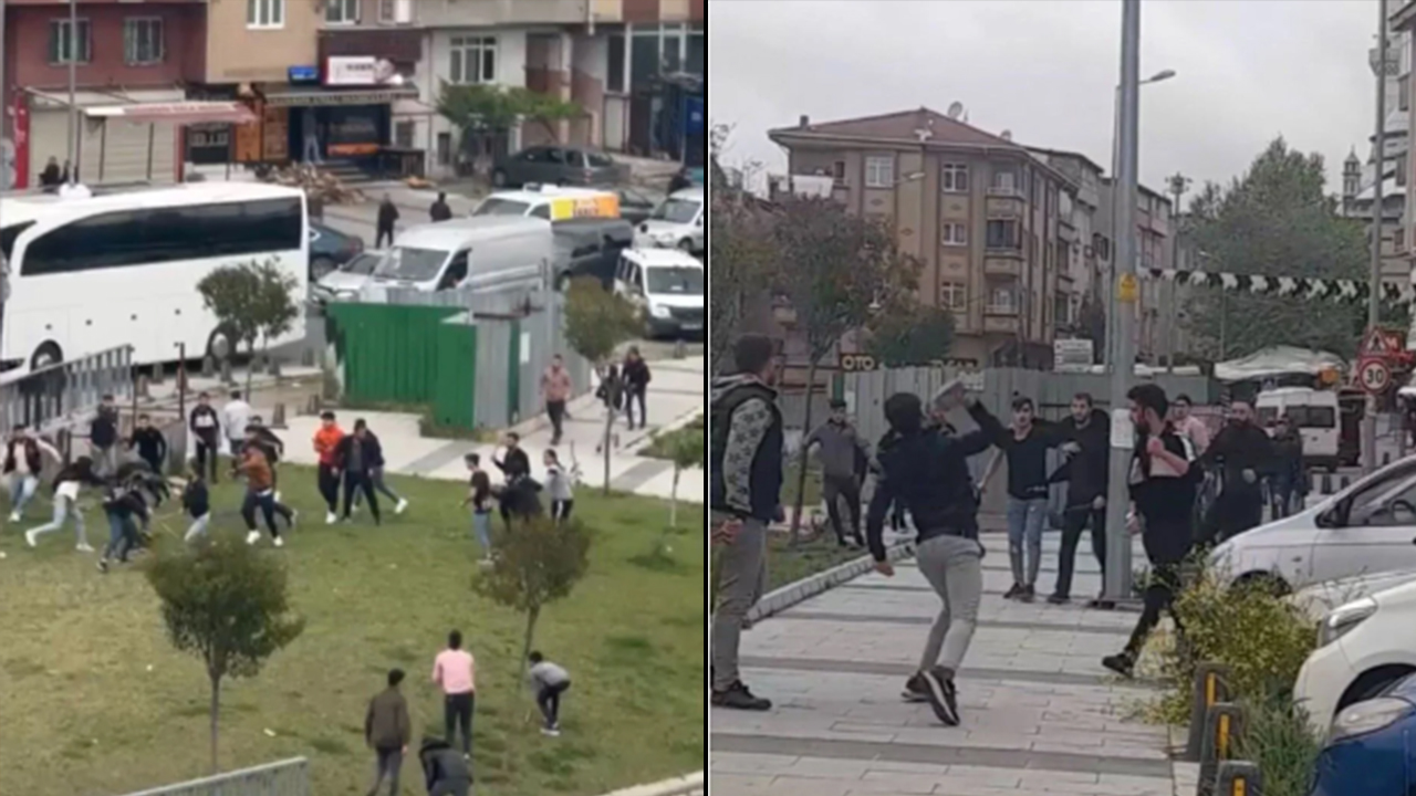 İstanbul'da taşlı sopalı kavga: Ortalık savaş alanına döndü