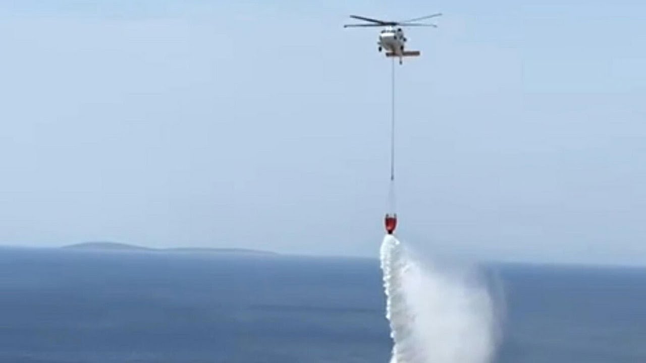 Bodrum'da makilik yangınına milli ve yerli helikopter Nefes'le müdahale