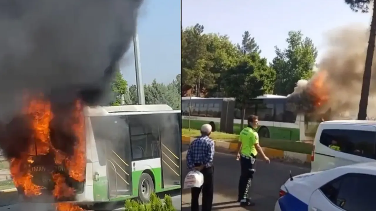Belediye otobüsü seyir halindeyken alev alev yandı: Kullanılamaz hale geldi