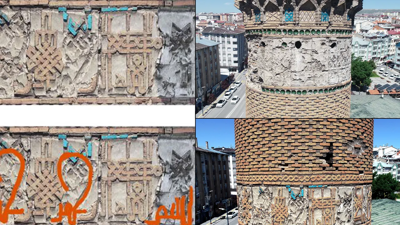 Tarihi minarenin kayıp yazıları 'bisküviden' çıktı