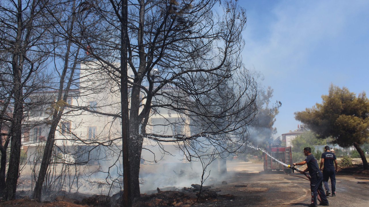 Antalya'daki yangın, evlere ulaşmadan söndürüldü