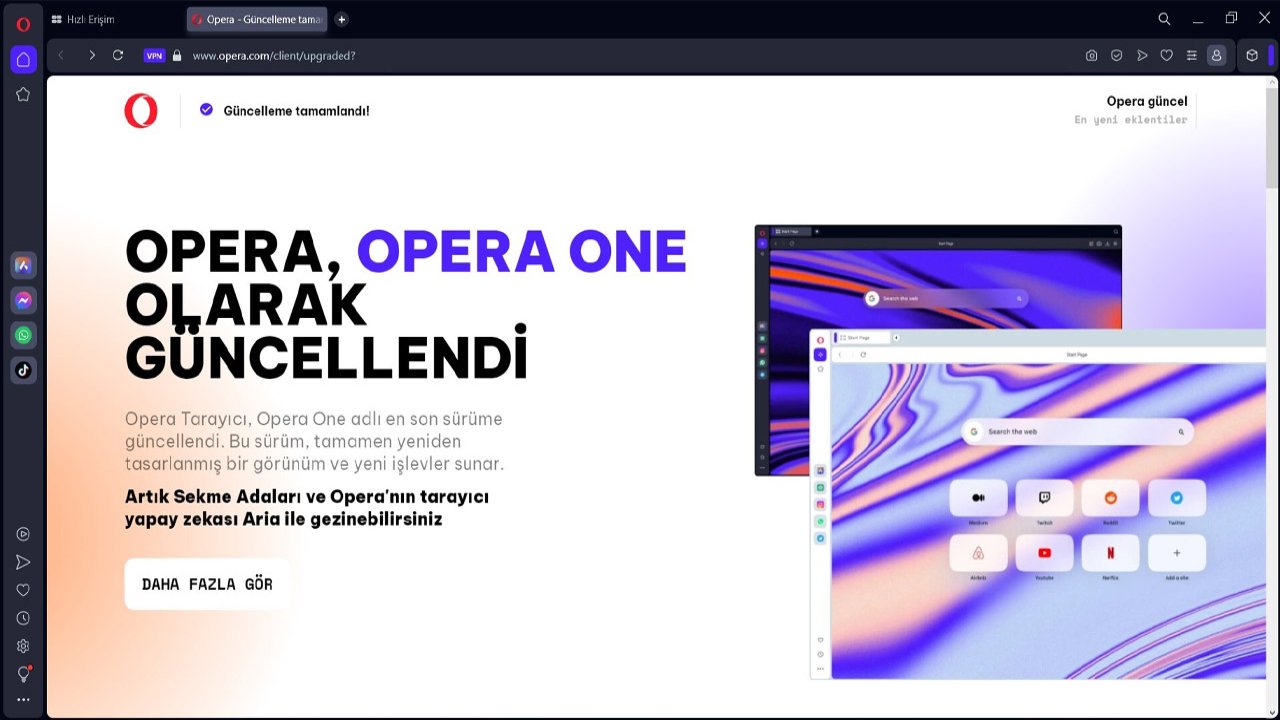 Popüler web tarayıcı Opera'nın adı ve tasarımı değişti