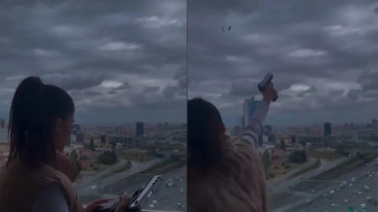 Rezidansın balkonundan ateş eden model yakalandı