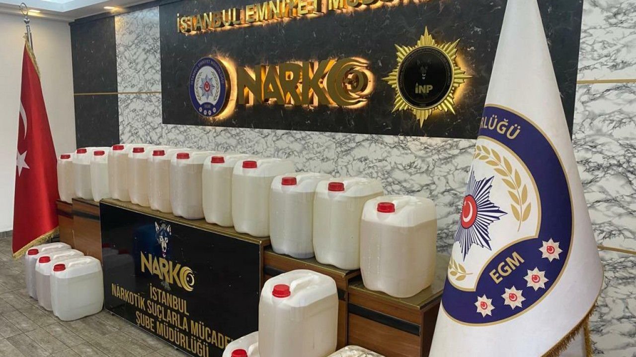 İstanbul'da yüklü miktarda sıvı metamfetamin ele geçirildi