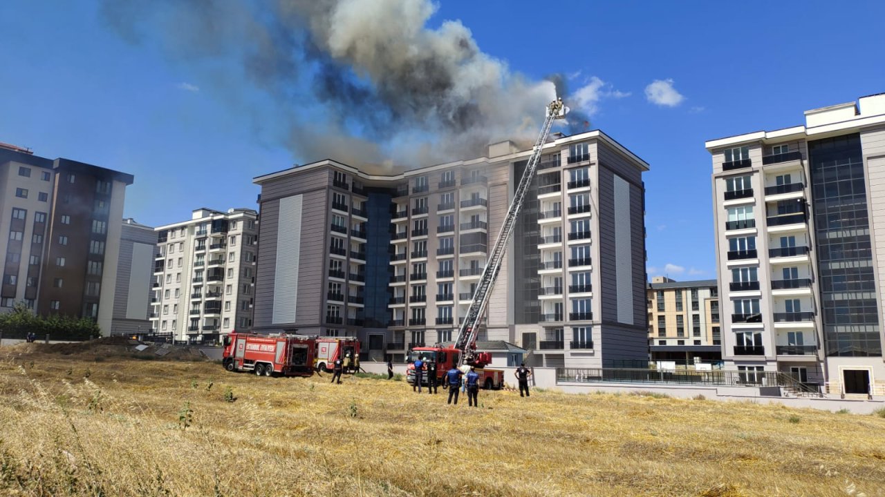 9 katlı binada korkutan yangın