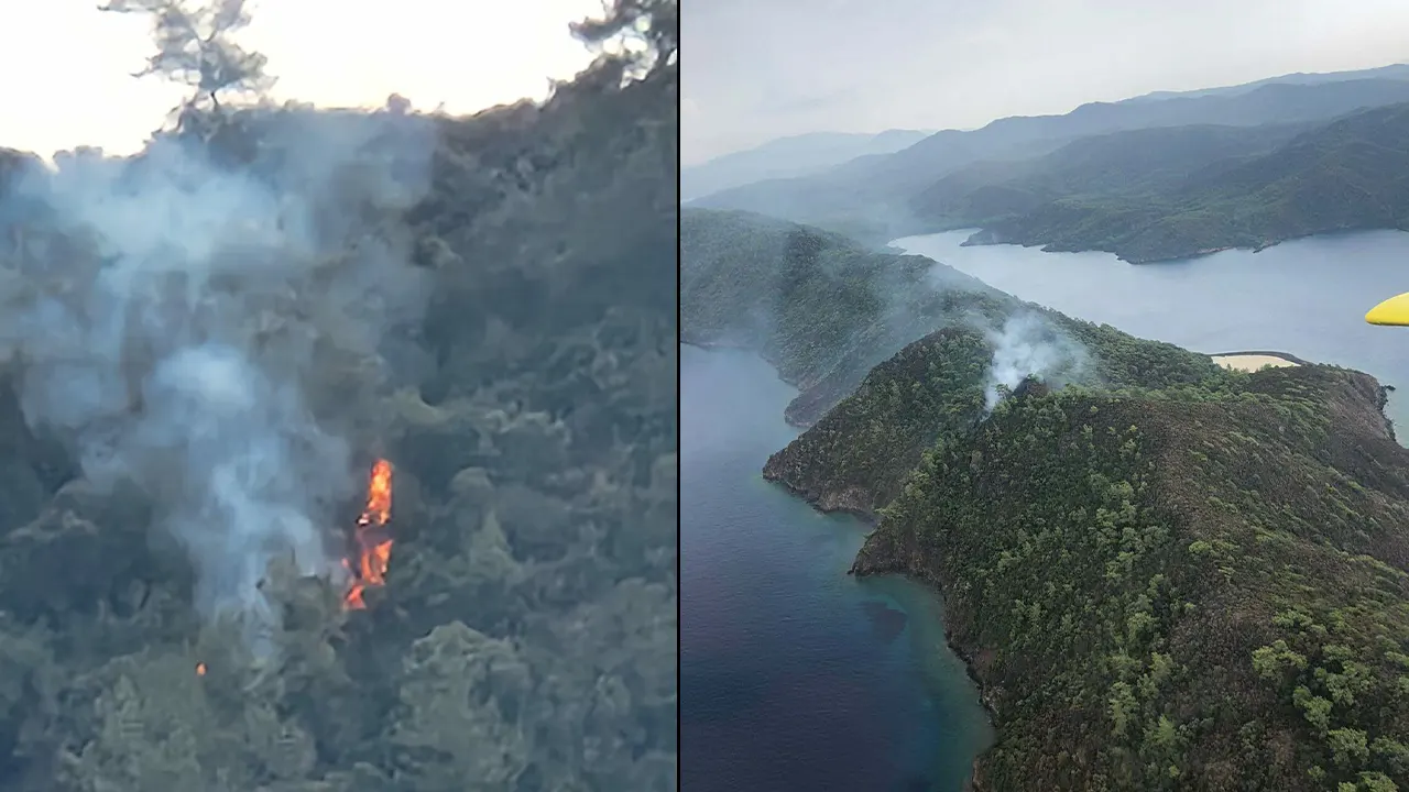 Marmaris'te orman yangını: Havadan ve karadan müdahale ediliyor