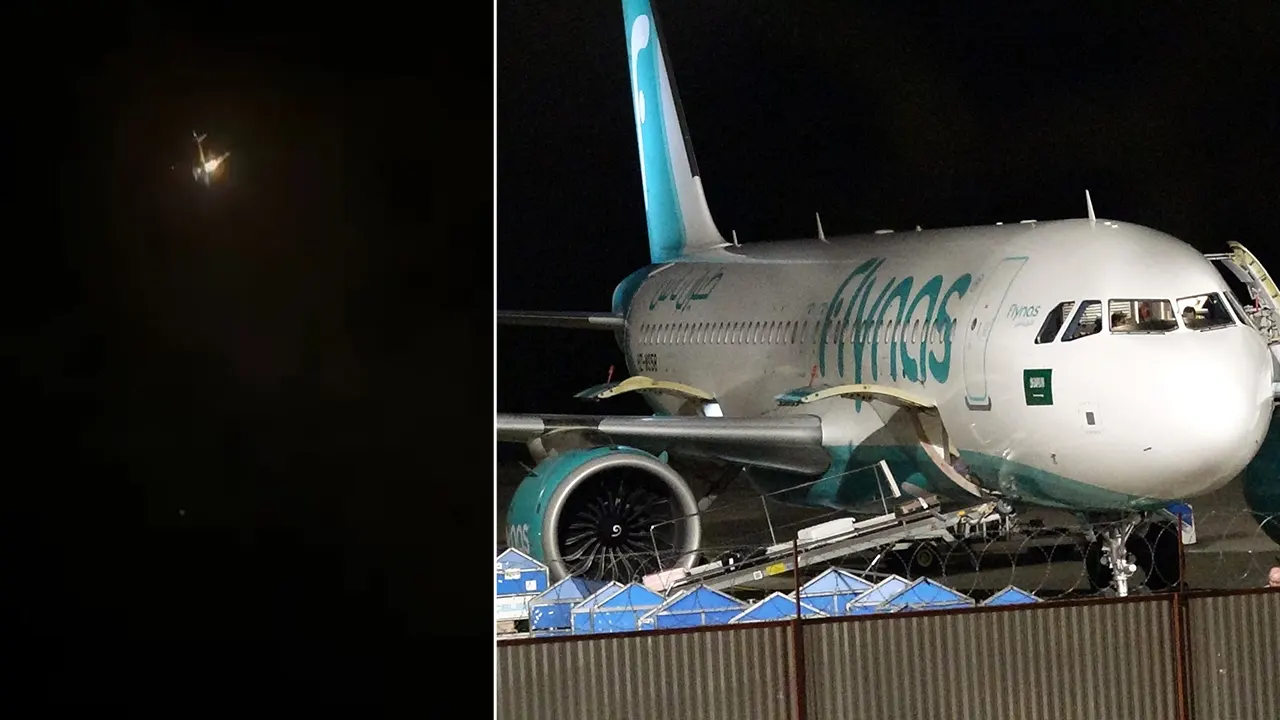 Havada panik anları: Motoru alev alan uçak acil iniş yaptı