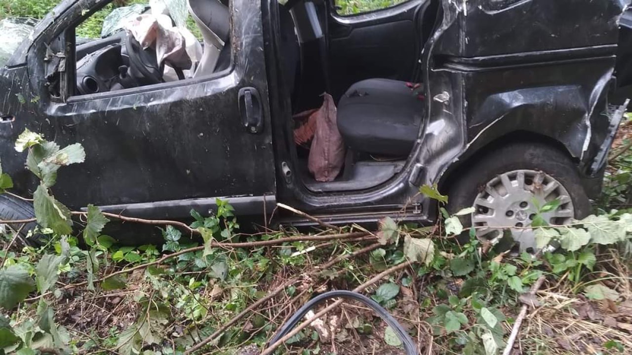Hafif ticari araç şarampole yuvarlandı: Hamile kadın ile 2 kişi öldü