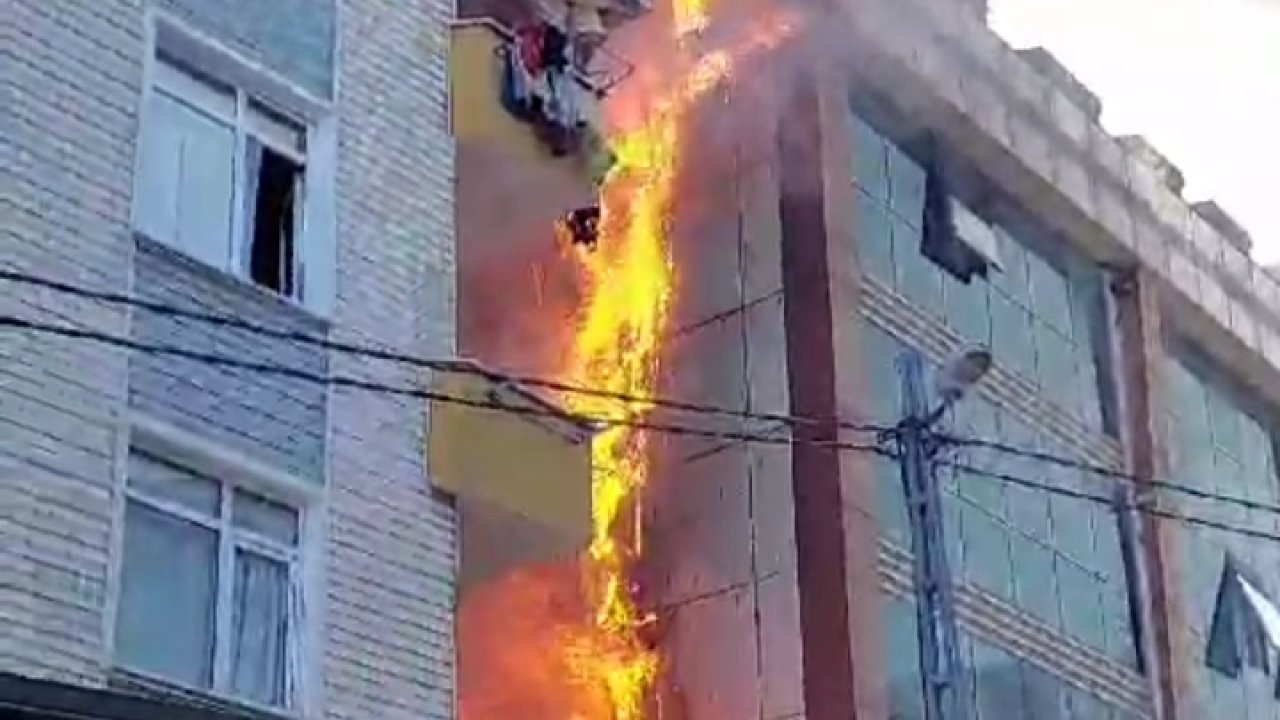 5 katlı binada yangın paniği