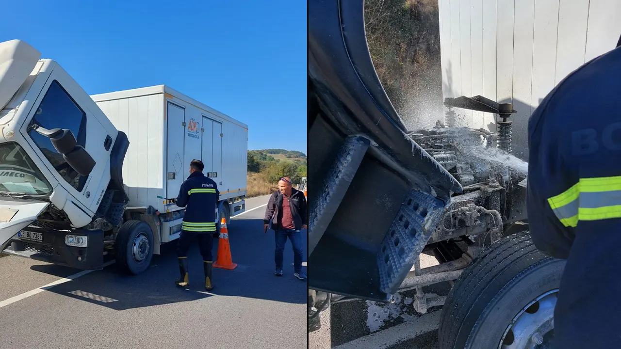 Faciaya kıl payı: Dinamit yüklü kamyonette yangın çıktı