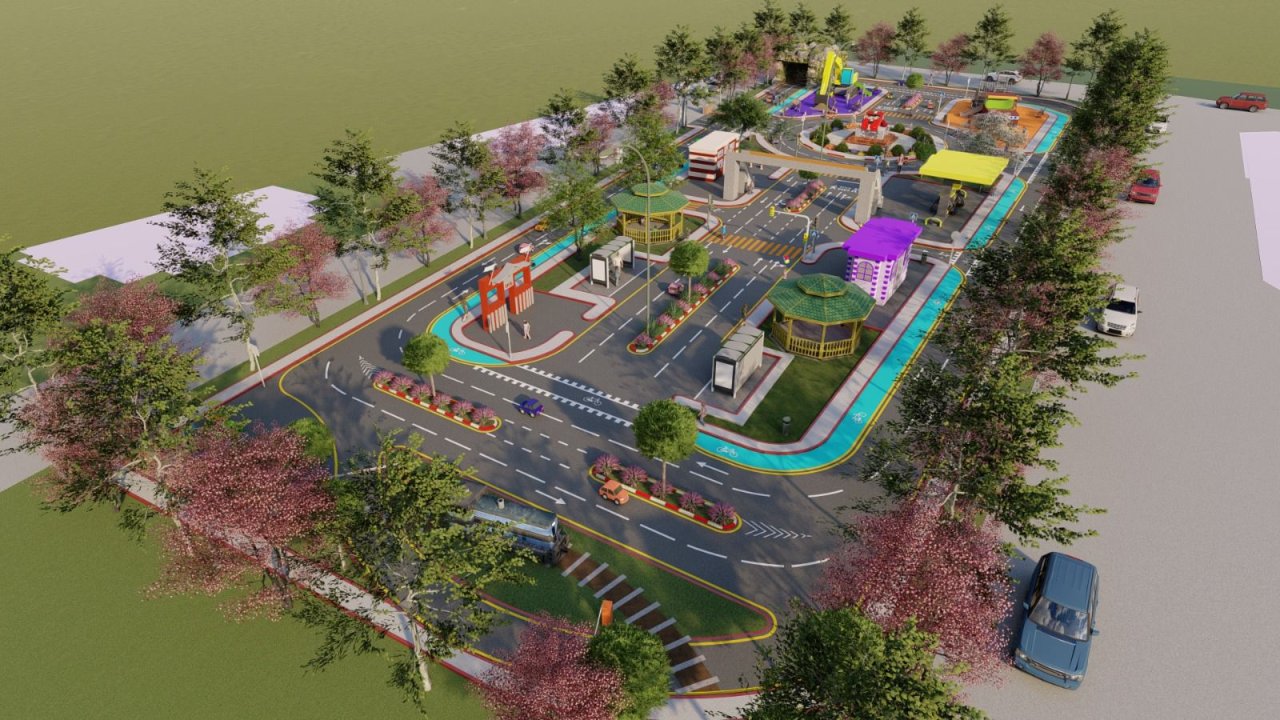 Belediyeden çocuklar için trafik eğitim parkı