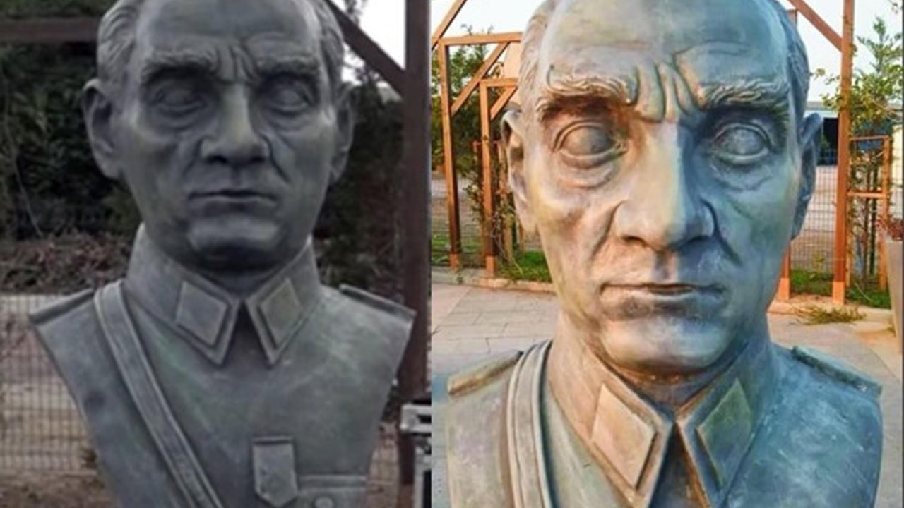 Tepki çeken Atatürk büstü kaldırıldı