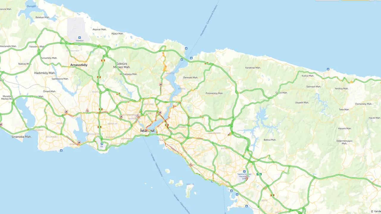 14 Ekim İstanbul yoğunluk haritası! İstanbul'da trafik nasıl?