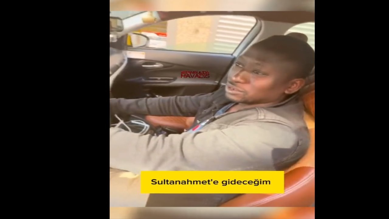 Siyahi taksicinin Arap turist kovaladığı anlar kameraya yansıdı