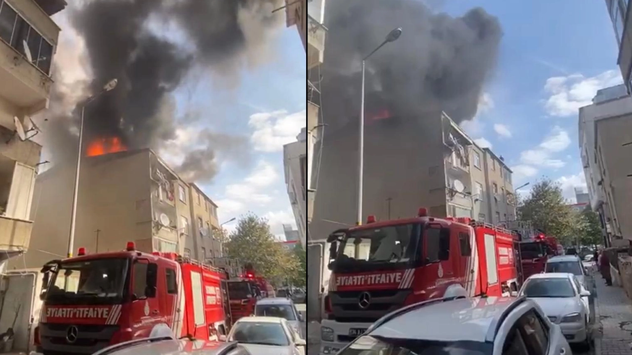 4 katlı binada yangın paniği: Mahalleli kendini sokağa attı