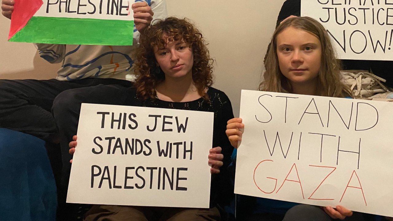 Greta Thunberg ve aktivist arkadaşları Filistin'e destek için grevde