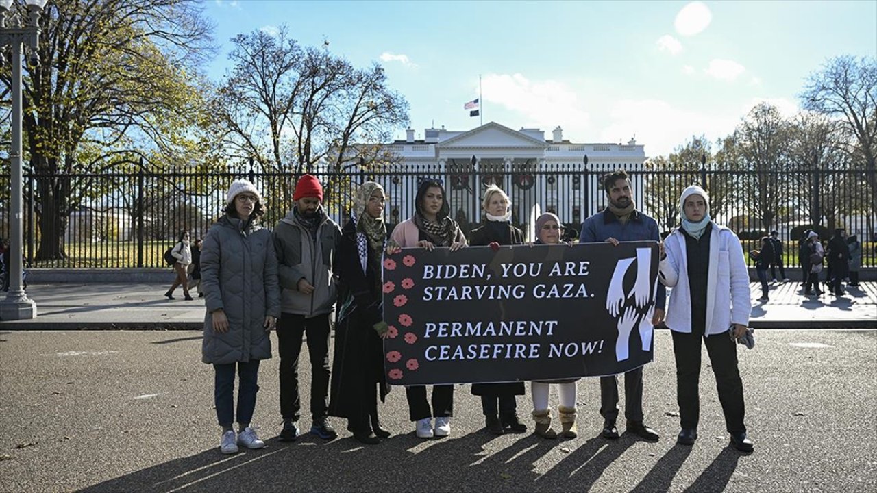 Gazze için açlık grevi: Aktivistler, oyuncular ve yerel siyasetçiler Beyaz Saray önüne toplandı