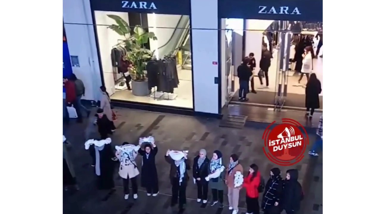 Şimdide Zara'nın İstiklal Caddesi'ndeki mağazasında protesto başladı
