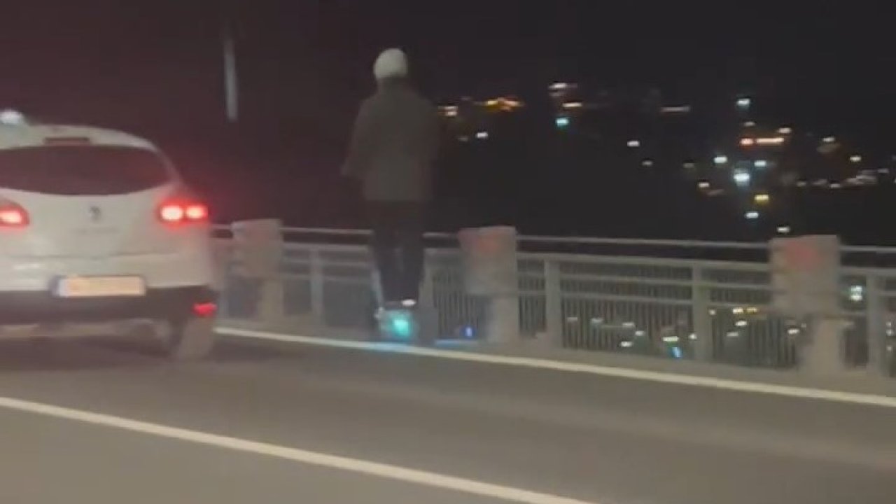 15 Temmuz Köprüsü'nde skuterle tehlikeli yolculuk