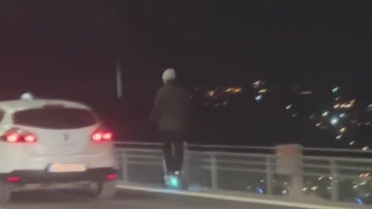 Köprü'de skuter kullanan sürücüye para cezası kesildi