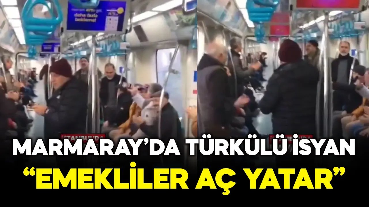 Emekliler Marmaray'da türkülü isyan etti