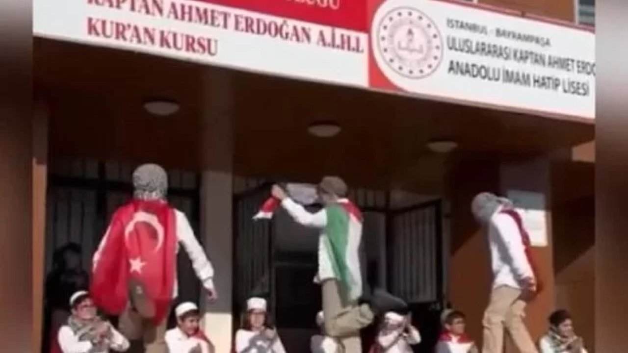 İmam Hatip Lisesi'ndeki öğrenciler Filistin'e, yöresel danslarını oynayarak destek verdi