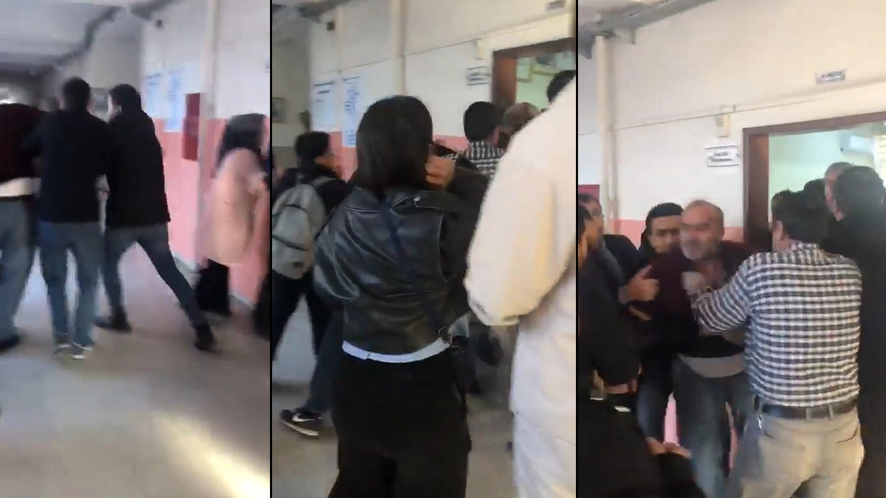 Okulu basıp öğretmenleri dövdüler