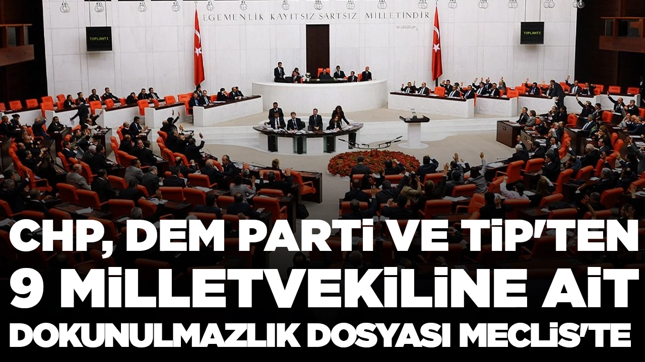 CHP, DEM Parti ve TİP'ten 9 milletvekiline ait dokunulmazlık dosyası Meclis'te