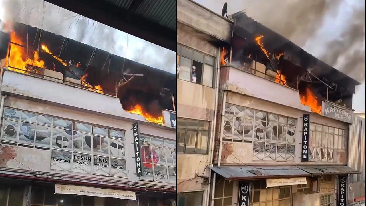 Mobilya imalathanesinde yangın paniği: Alevler kısa sürede büyüdü