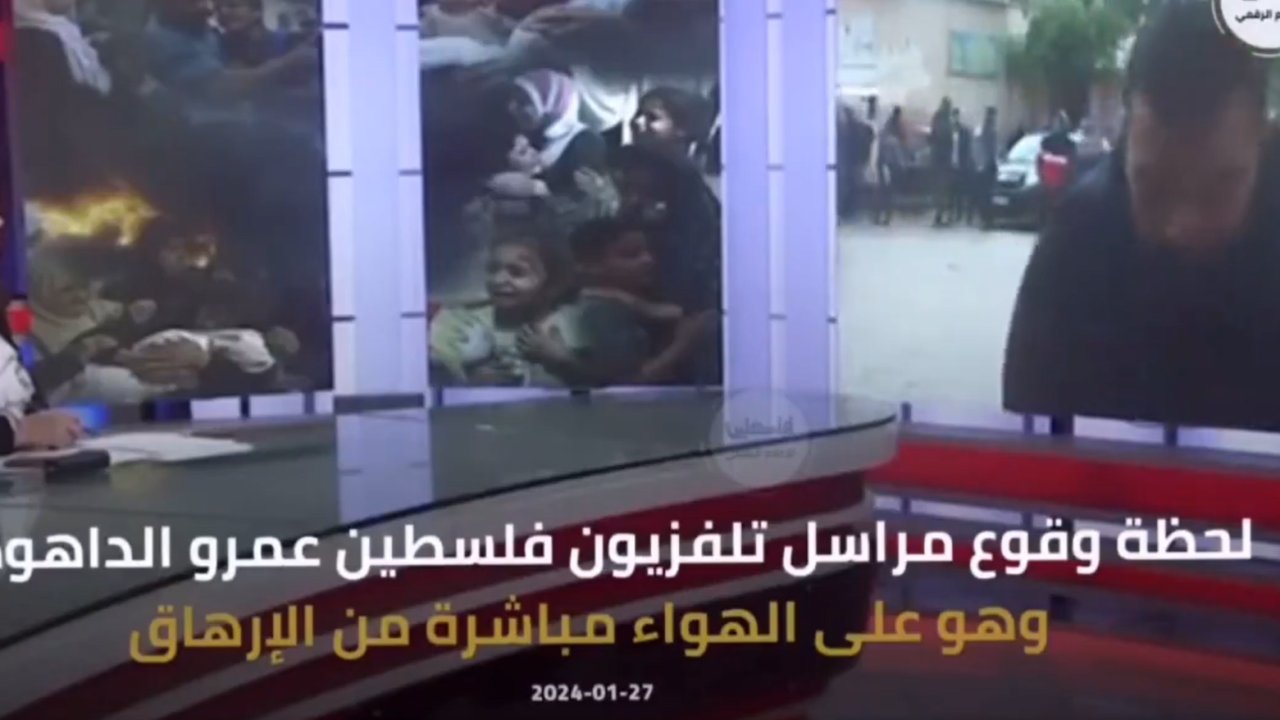 Filistinli muhabir canlı yayında açlıktan bayıldı!