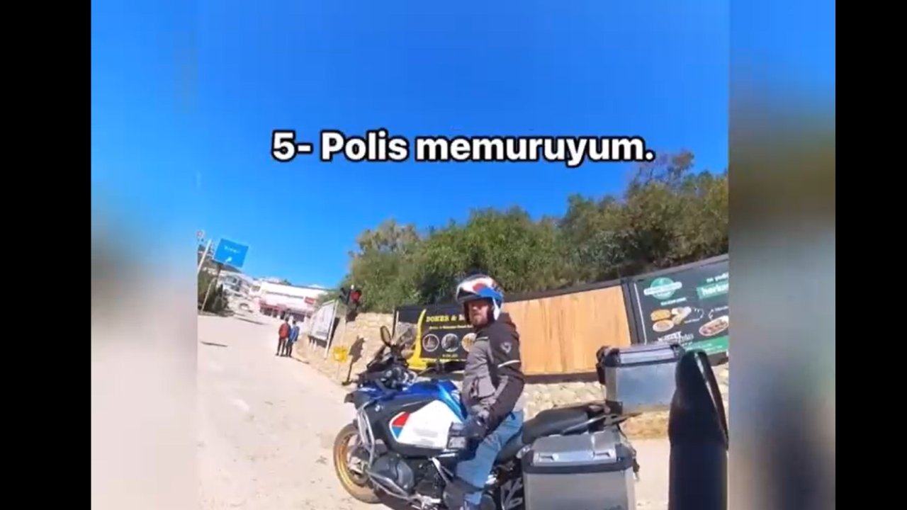 Trafikte “tek teker yapsana!” dediği motorcu polis çıktı!