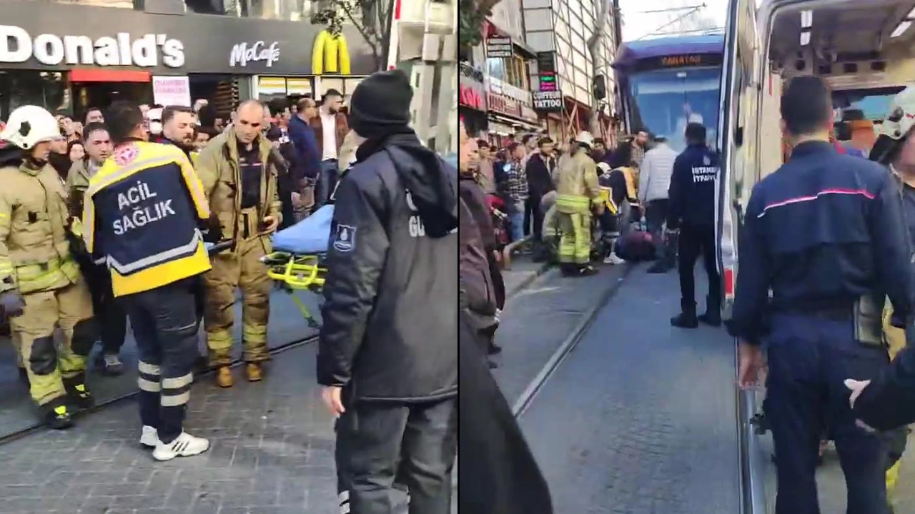 İstanbul'da tramvay yayaya çarptı