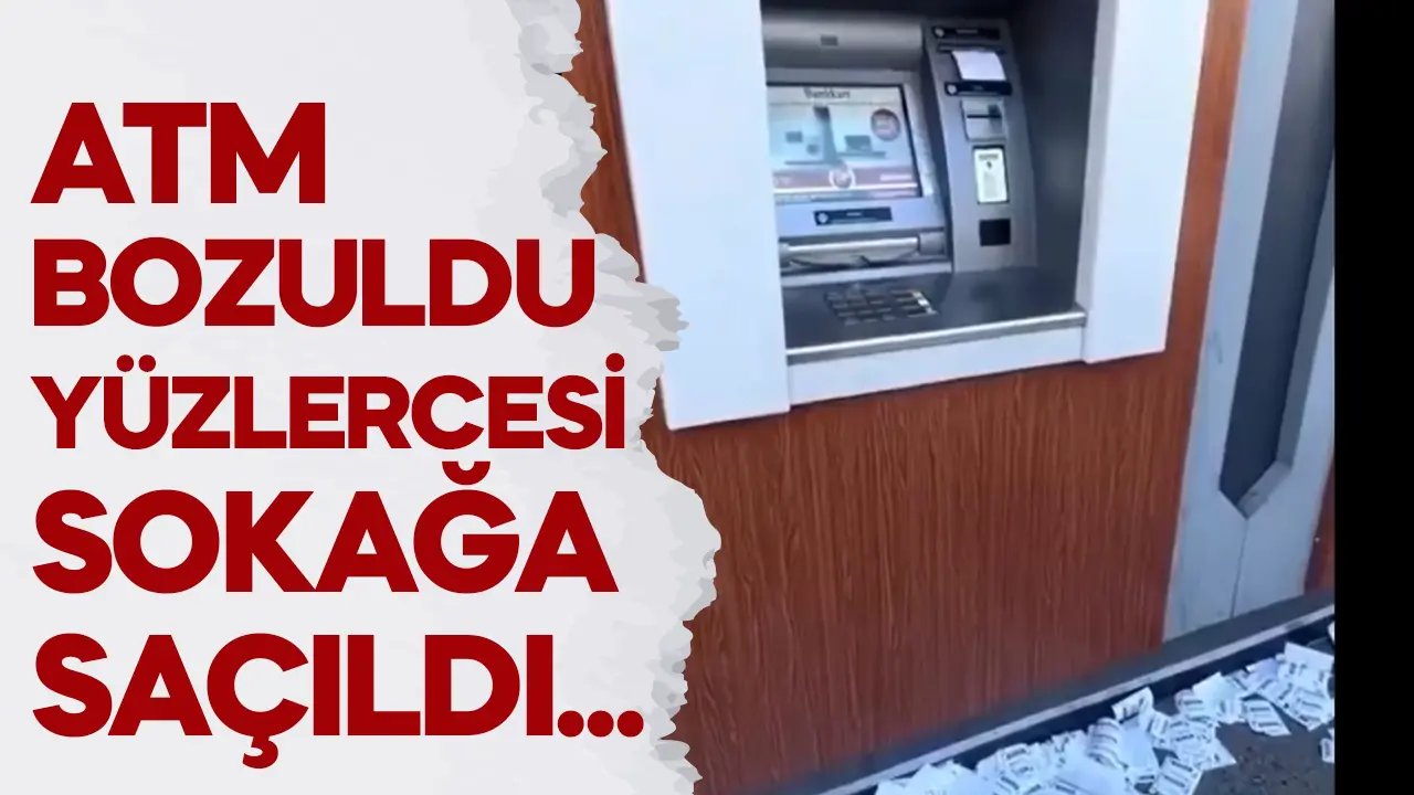 ATM arızalandı! Yüzlercesi sokağa saçıldı…