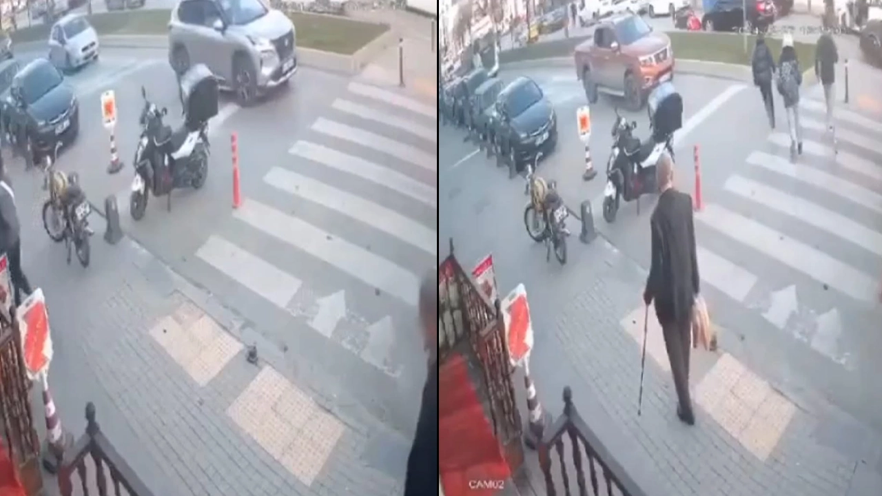 Üsküdar'da motosiklet kazası: Otomobilin altında kalmaktan son anda kurtuldu